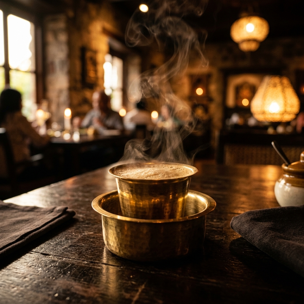 Steaming South Indian Filter Coffee